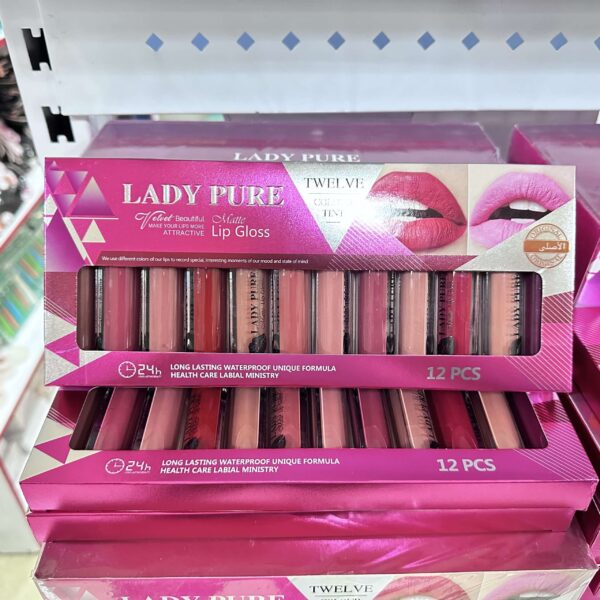 جین 12عددی رژ مایع لیدی پیور lady pure matte lip gloss - Image 1