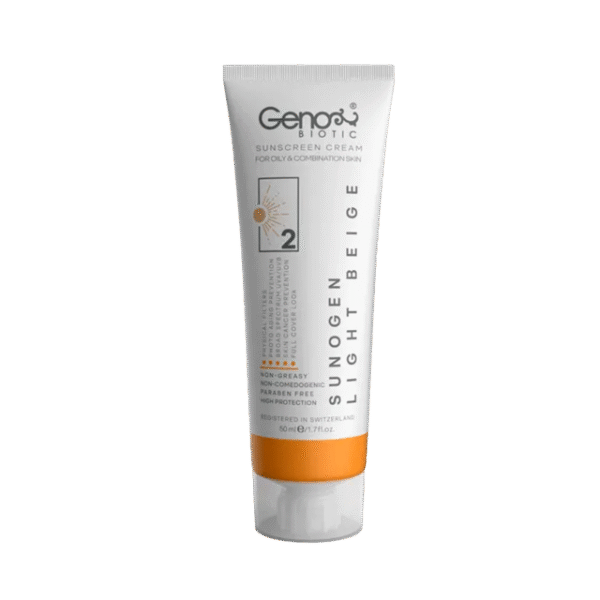 کرم ضد آفتاب SPF 50 ژنوبایوتیک مناسب پوست چرب و مختلط حجم 50 میلی لیتر - بژ روشن - Image 1